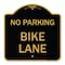 Signmission Designer Series Sign-No Parking Bike Lane, Black & Gold Aluminum Sign, 18" x 18", BG-1818-23629 A-DES-BG-1818-23629 - alternate 1